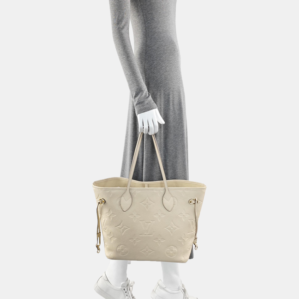 NEVERFULL MM Monogram Calfskin White