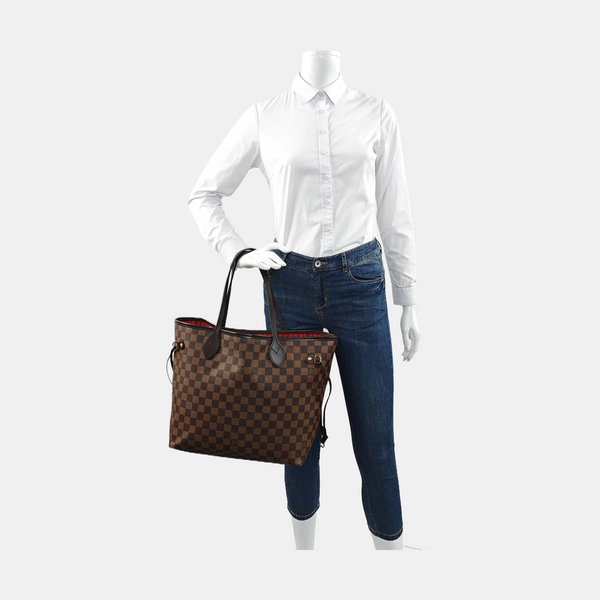 Authenticated pre-owned  NEVERFULL MM Damier Ebene Coated Canvas Brown - Tote Bag at Looply