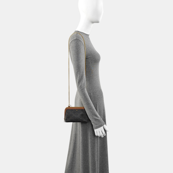 Authenticated pre-owned  TRIOMPHE CANVAS Mini Coated Canvas Brown - Shoulder Bag at Looply