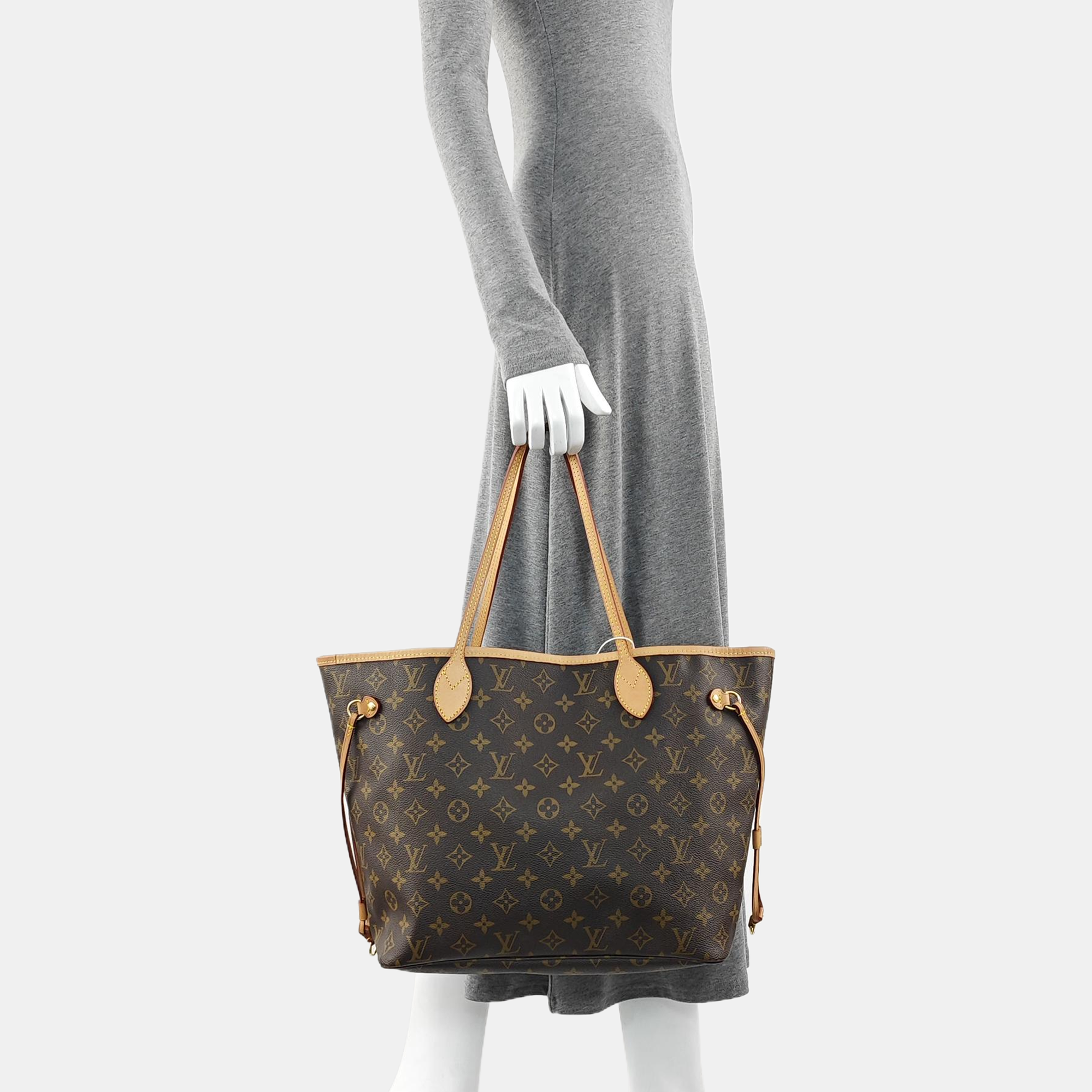 NEVERFULL MM Monogram Coated Canvas Brown