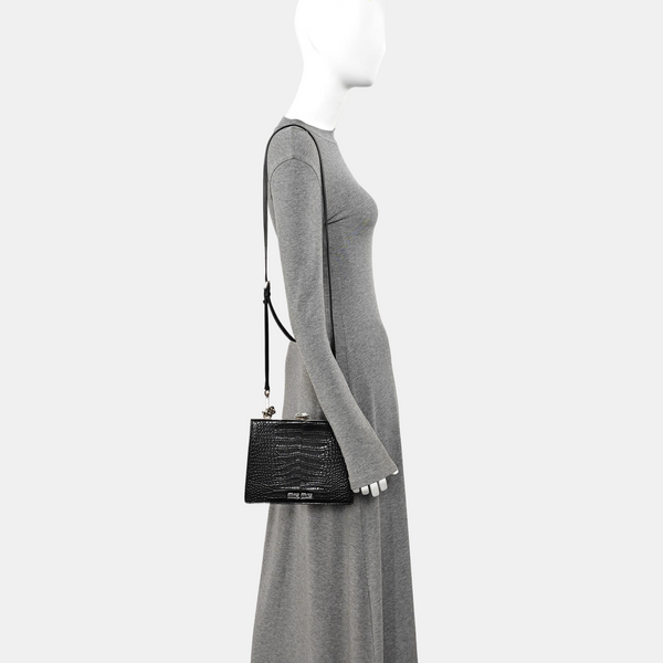 Calfskin Shoulder Bag Black
