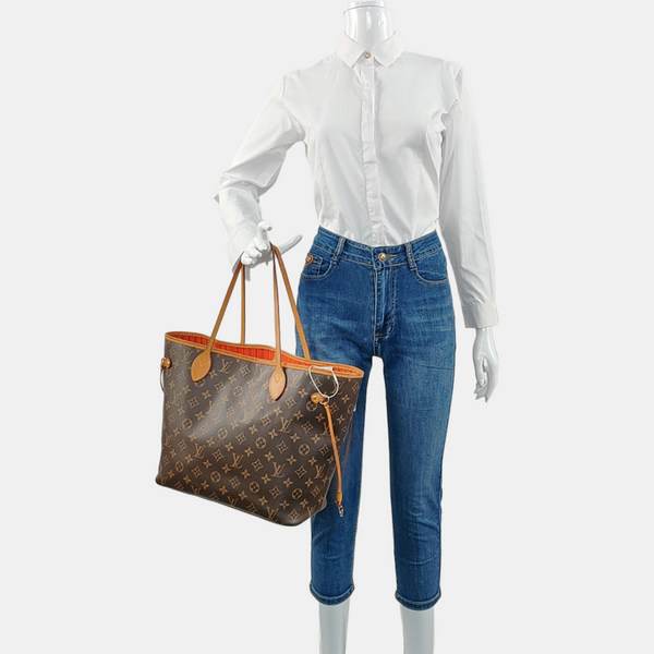 NEVERFULL MM Monogram Coated Canvas Brown