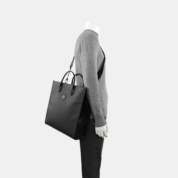 Retro Medium Monogram Coated Canvas Black