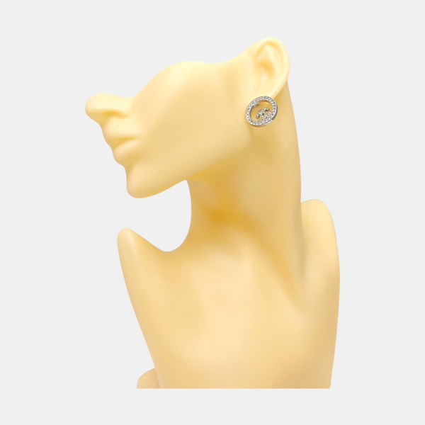 Brass Silver Stud Earrings