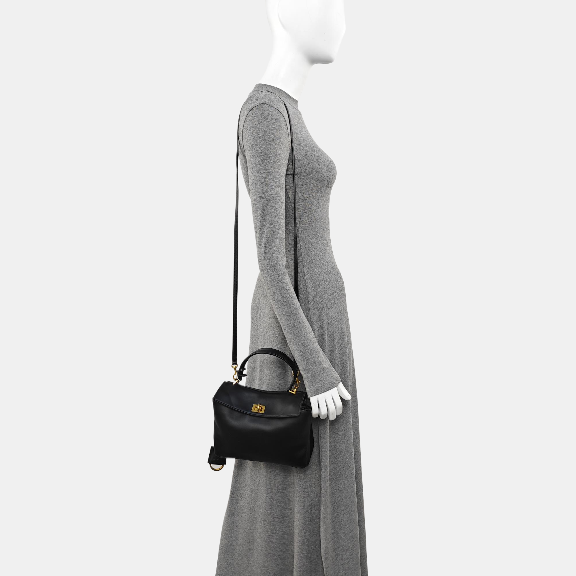 Calfskin Shoulder Bag Mini Black