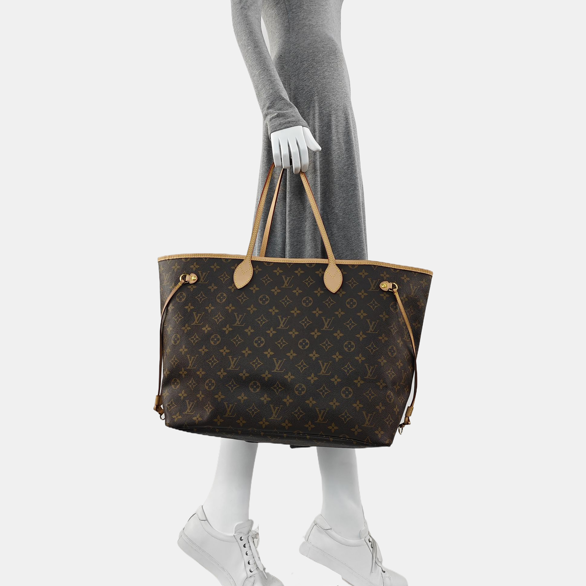 NEVERFULL GM Monogram Coated Canvas Brown