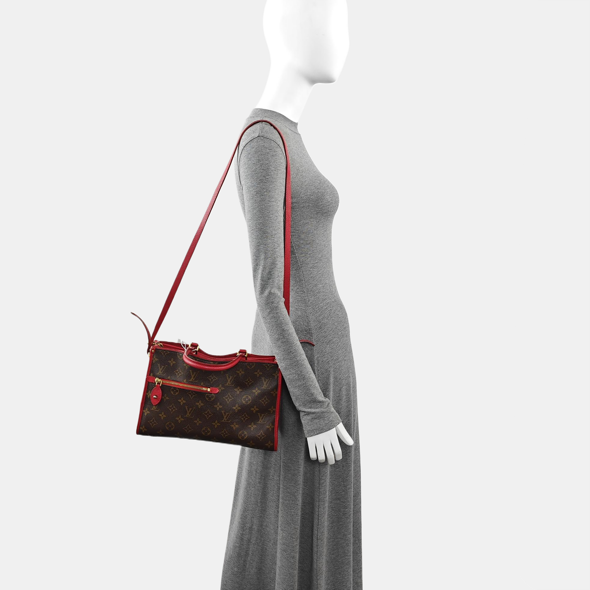 POPINCOURT PM Monogram Coated Canvas Brown