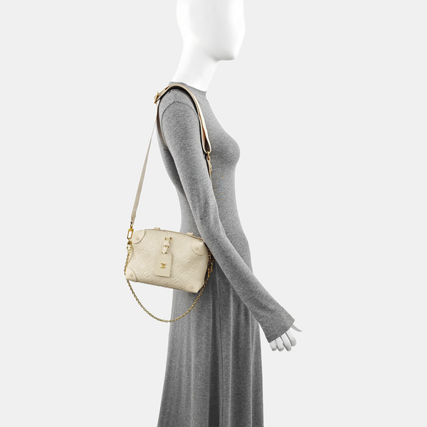 PETITE MALLE Monogram Calfskin Beige