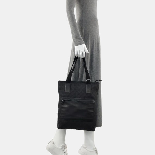 Monogram Canvas Tote Bag Black