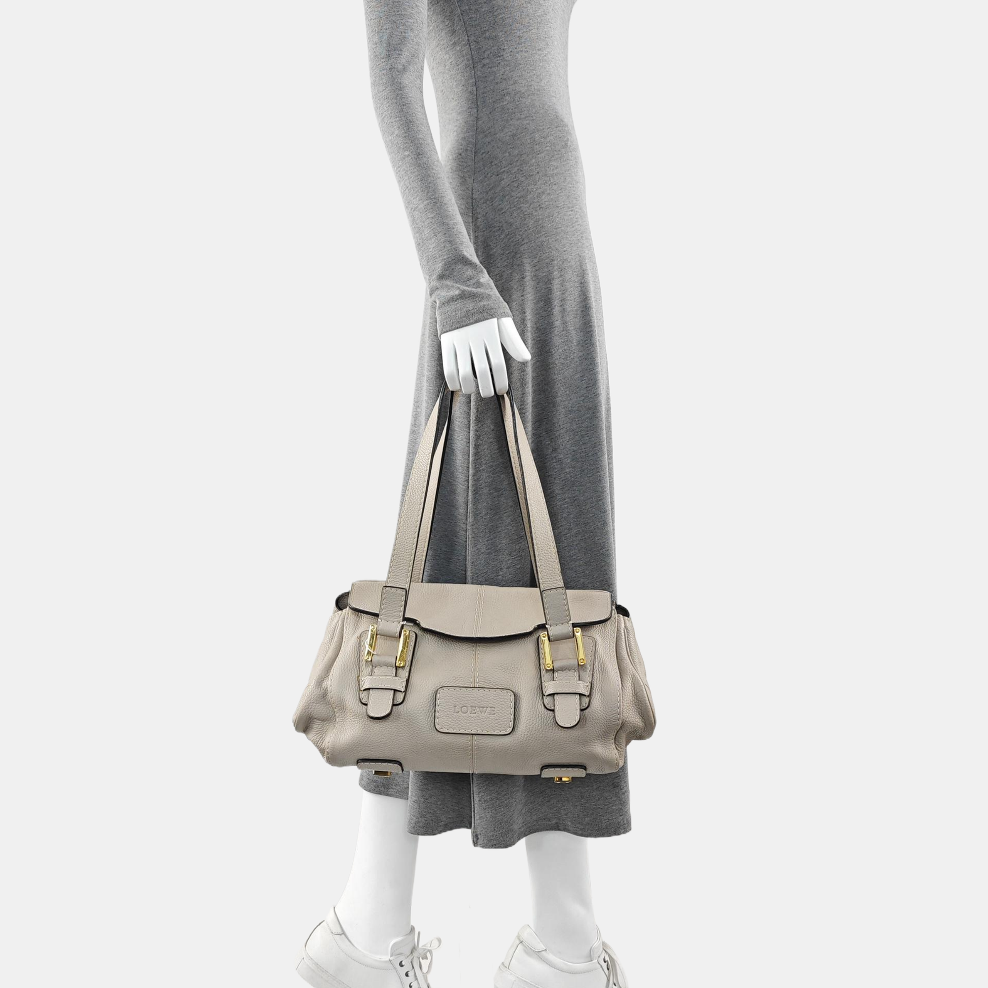 Calfskin Top Handle Bag Beige