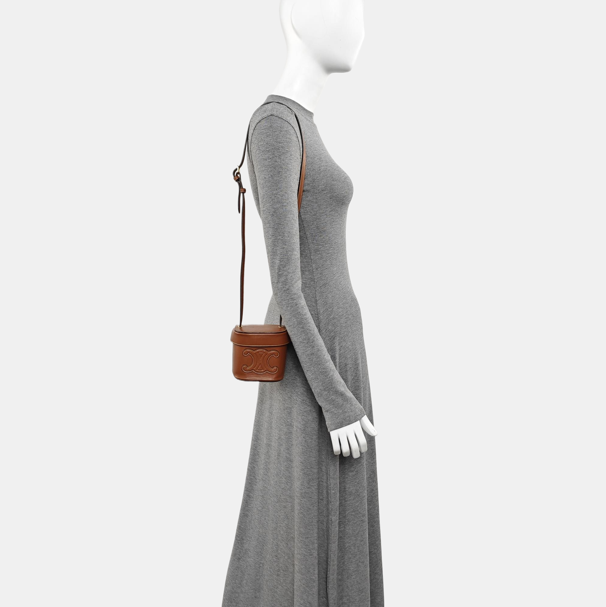 Calfskin Shoulder Bag Brown