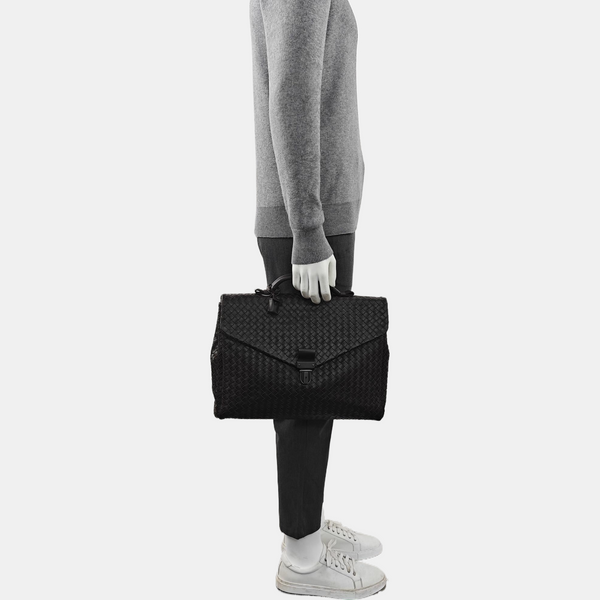 Calfskin Top Handle Bag Brown