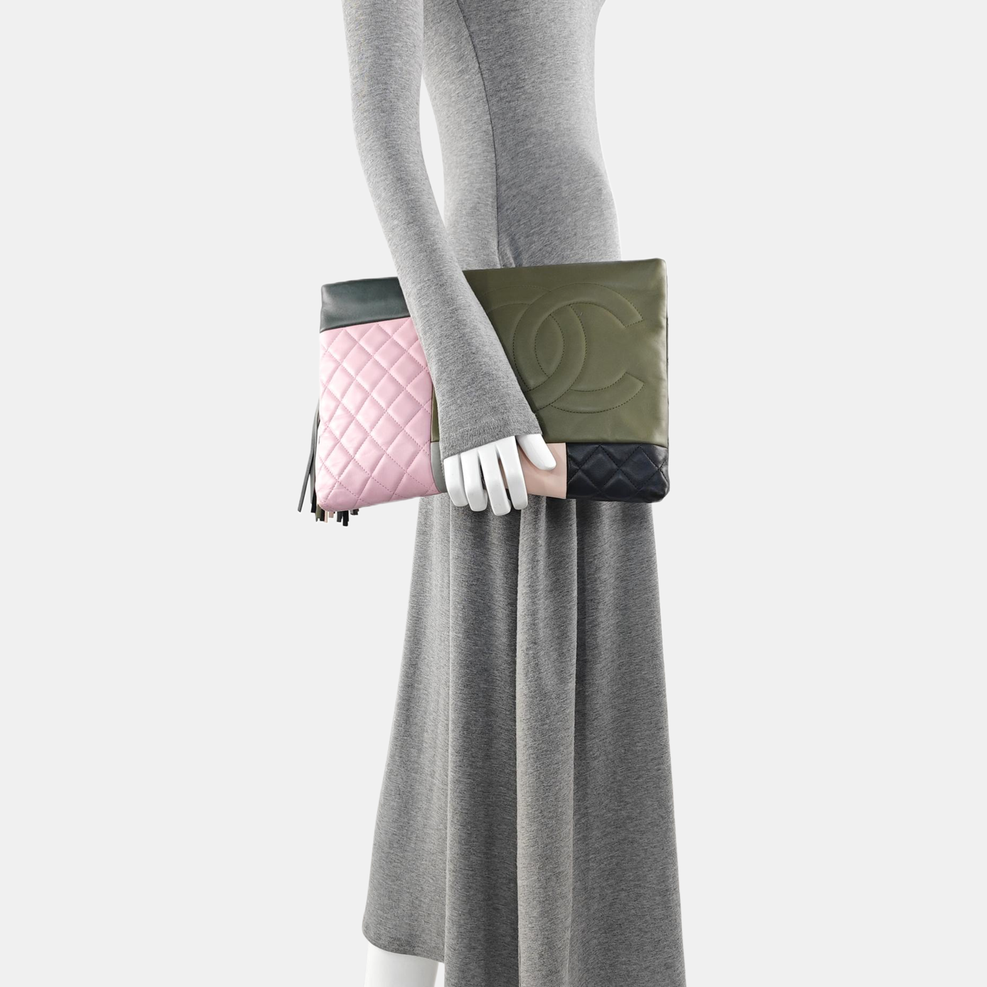 Quilted Lambskin Clutch Multicolor