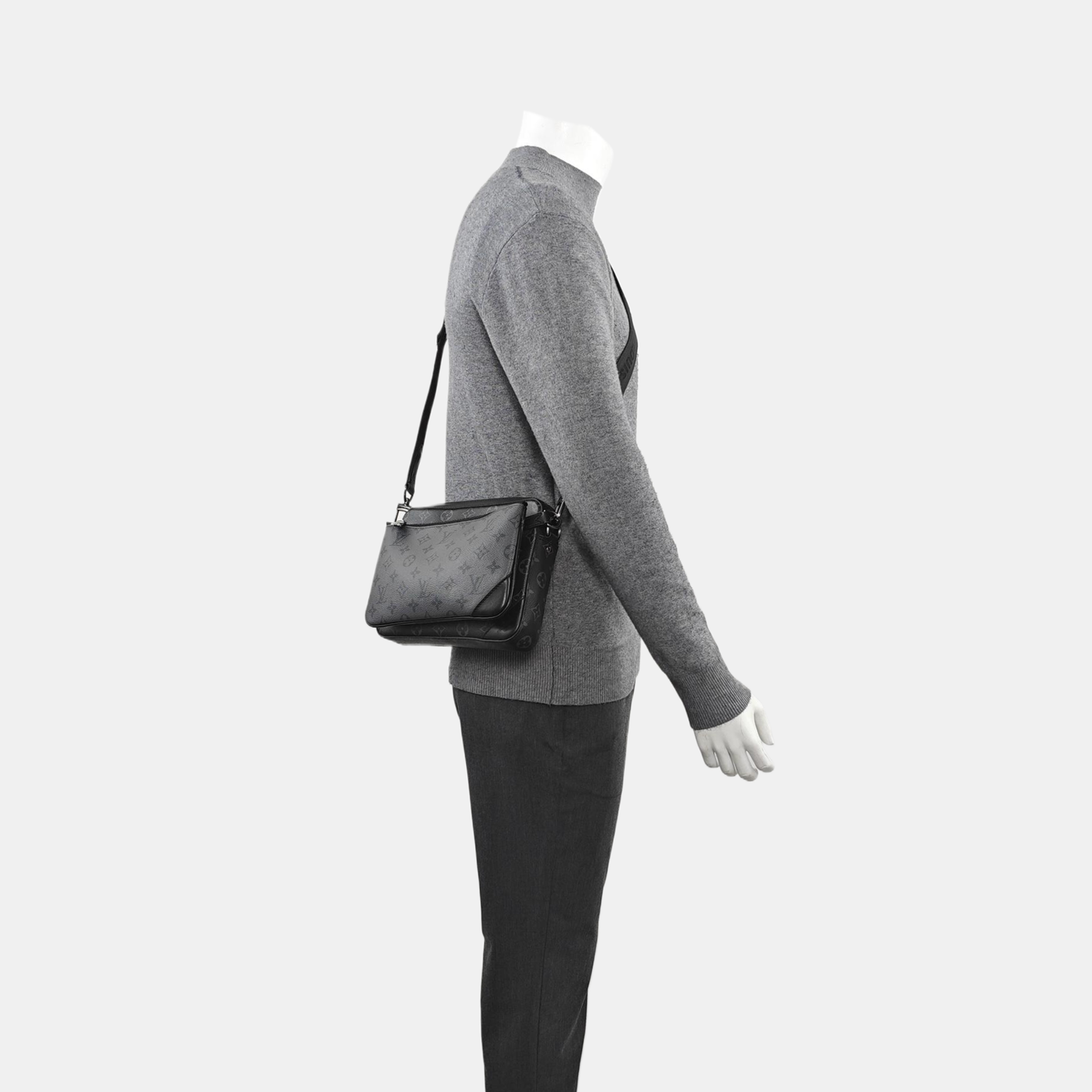 TRIO Monogram Coated Canvas Gray