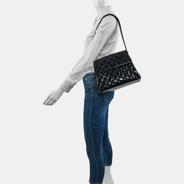 Quilted Patent Leather Black