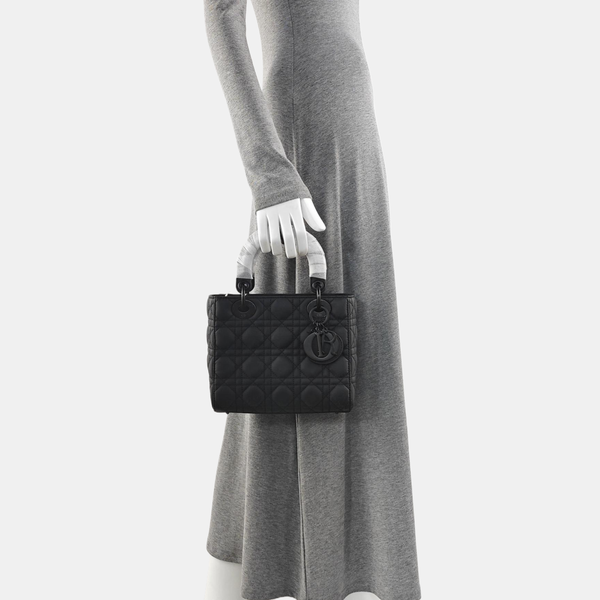 Lady Dior Small Cannage Calfskin Black