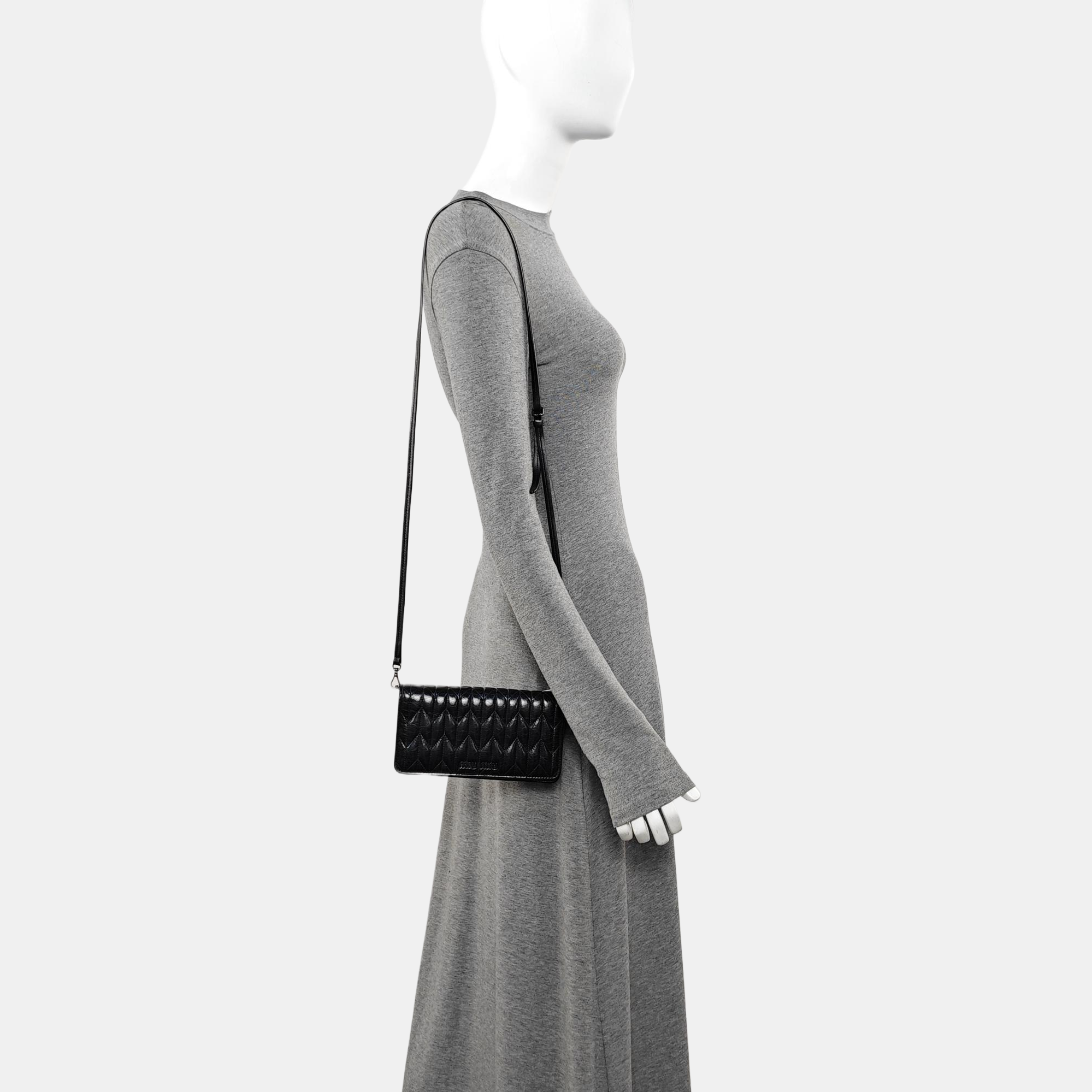 Quilted Calfskin Shoulder Bag Black