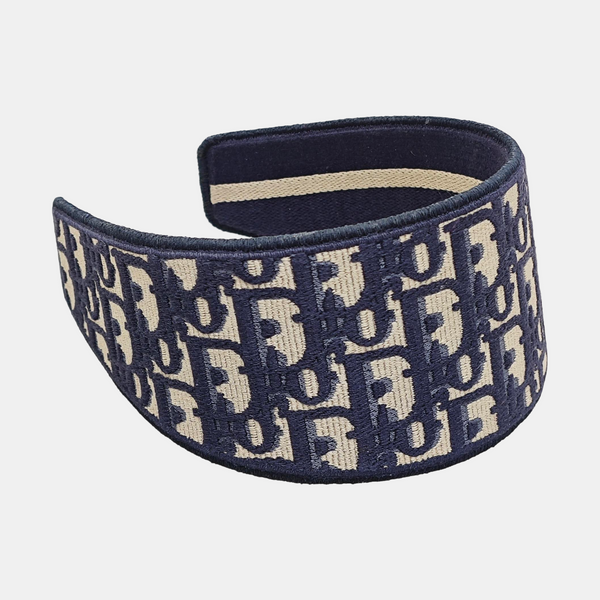Diadema de algodón azul