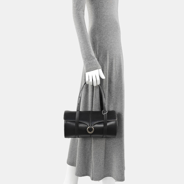 Calfskin Top Handle Bag Black