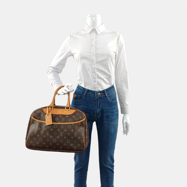 DEAUVILLE MM Monogram Coated Canvas Brown