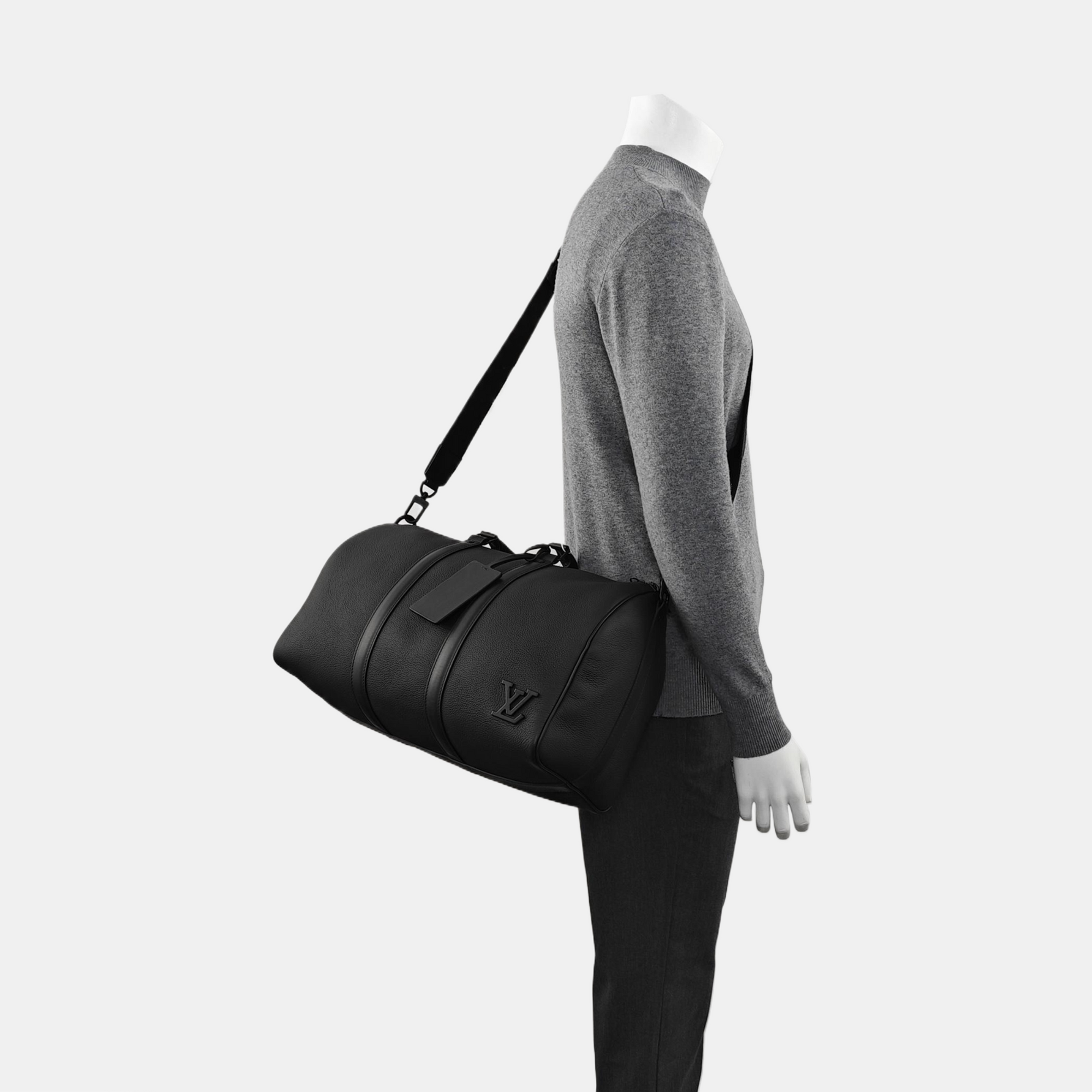KEEPALL 40 Calfskin Black
