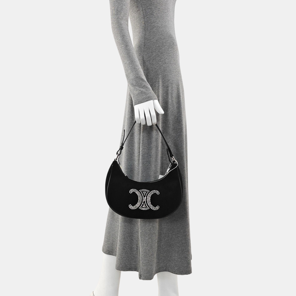 Authenticated pre-owned  AVA Velvet Black - Top Handle Bag at Looply