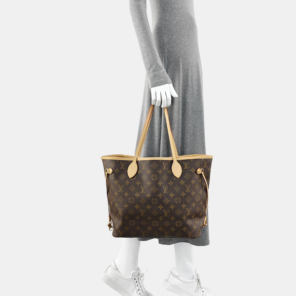 NEVERFULL MM Monogram Coated Canvas Brown