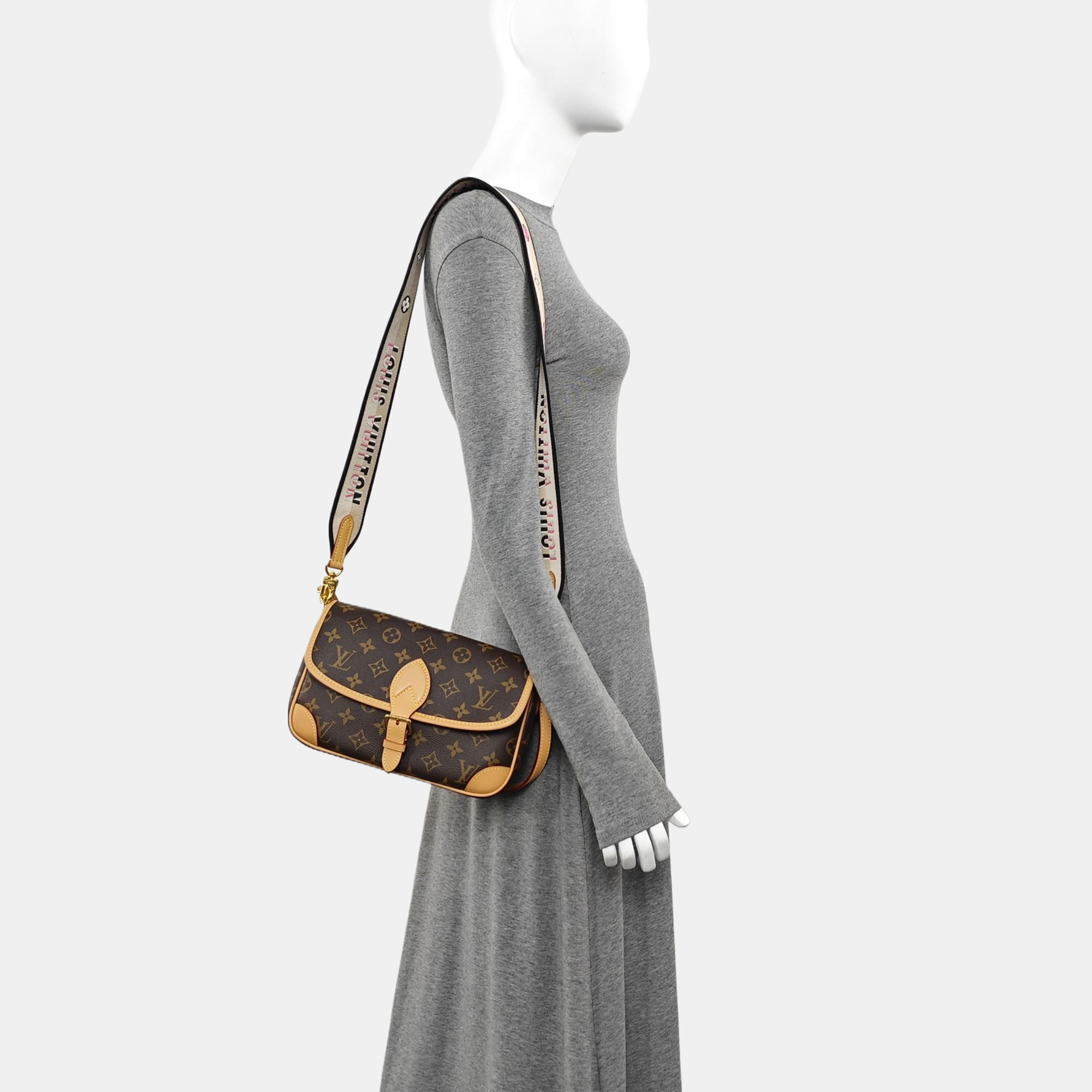 DIANE Monogram Coated Canvas Brown