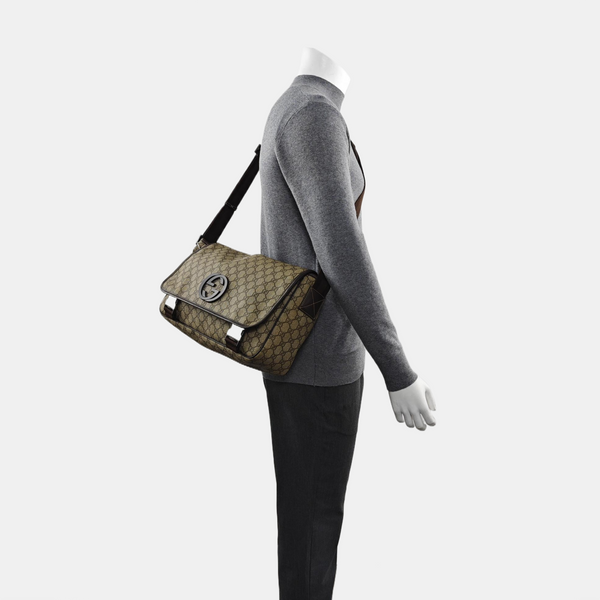GG Messenger Monogram Coated Canvas Black