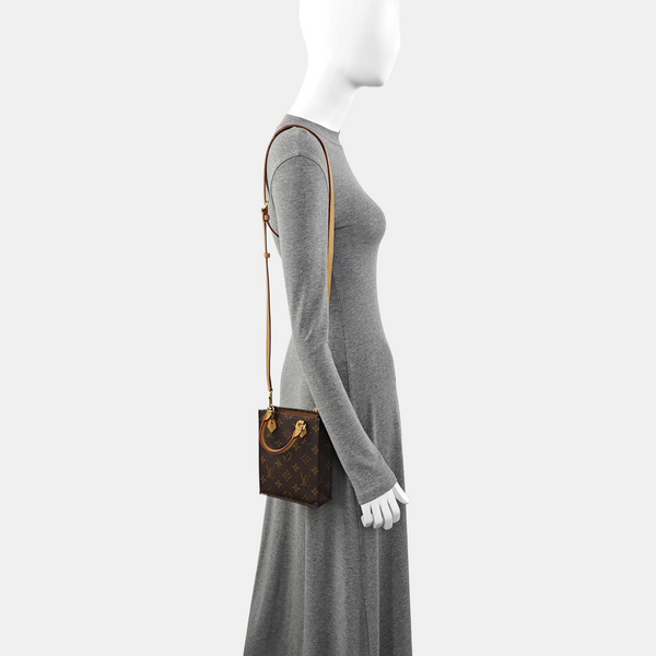 SAC PLAT Mini Monogram Coated Canvas Brown