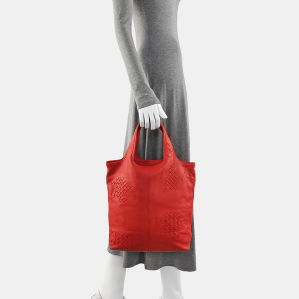 Calfskin Tote Bag Red
