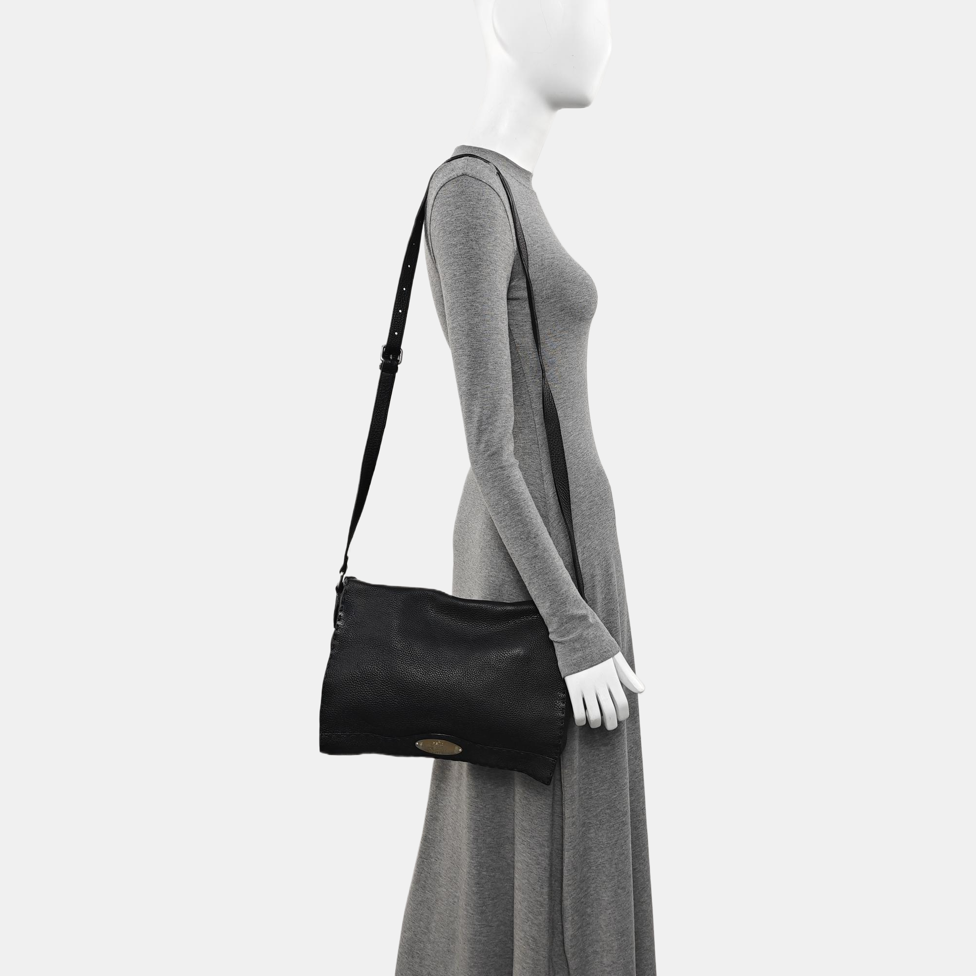 Quilted Calfskin Shoulder Bag Black