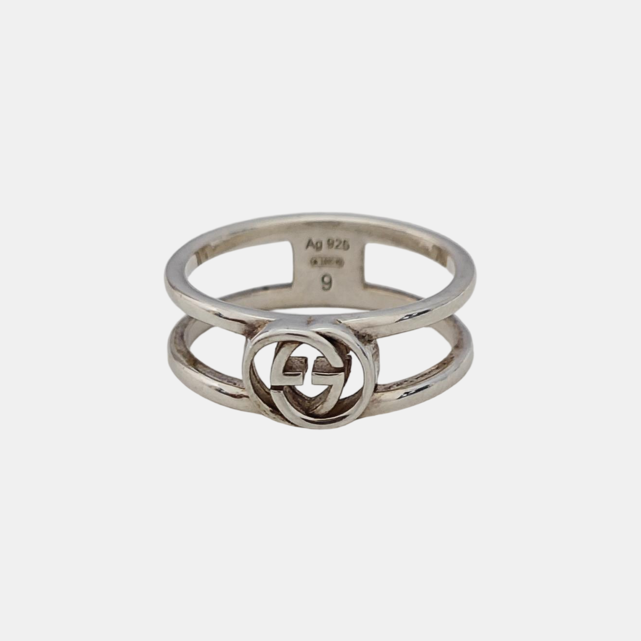 Interlocking G 925 Sterling Silver Ring EU 49