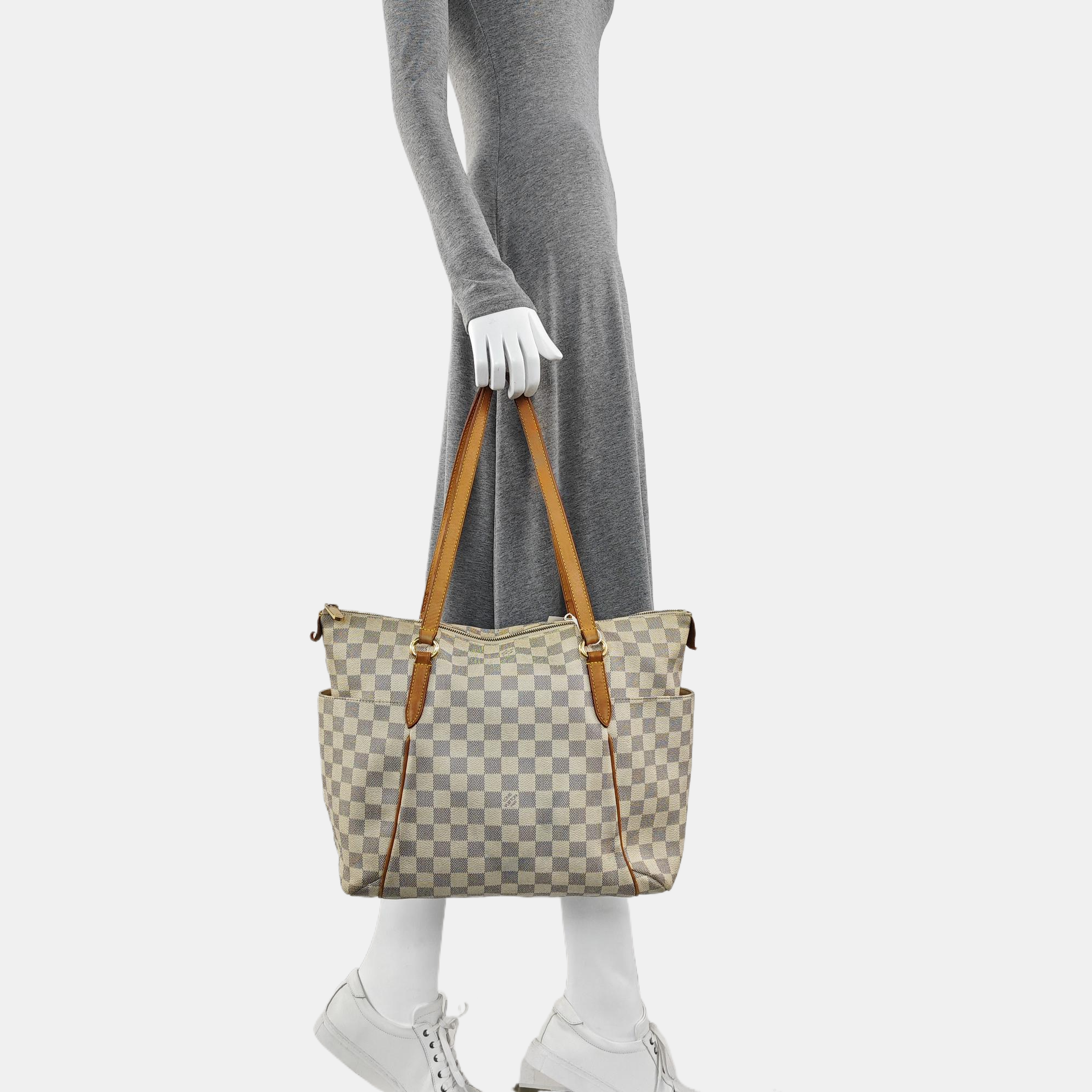 TOTALLY MM Damier Azur Coated Canvas White