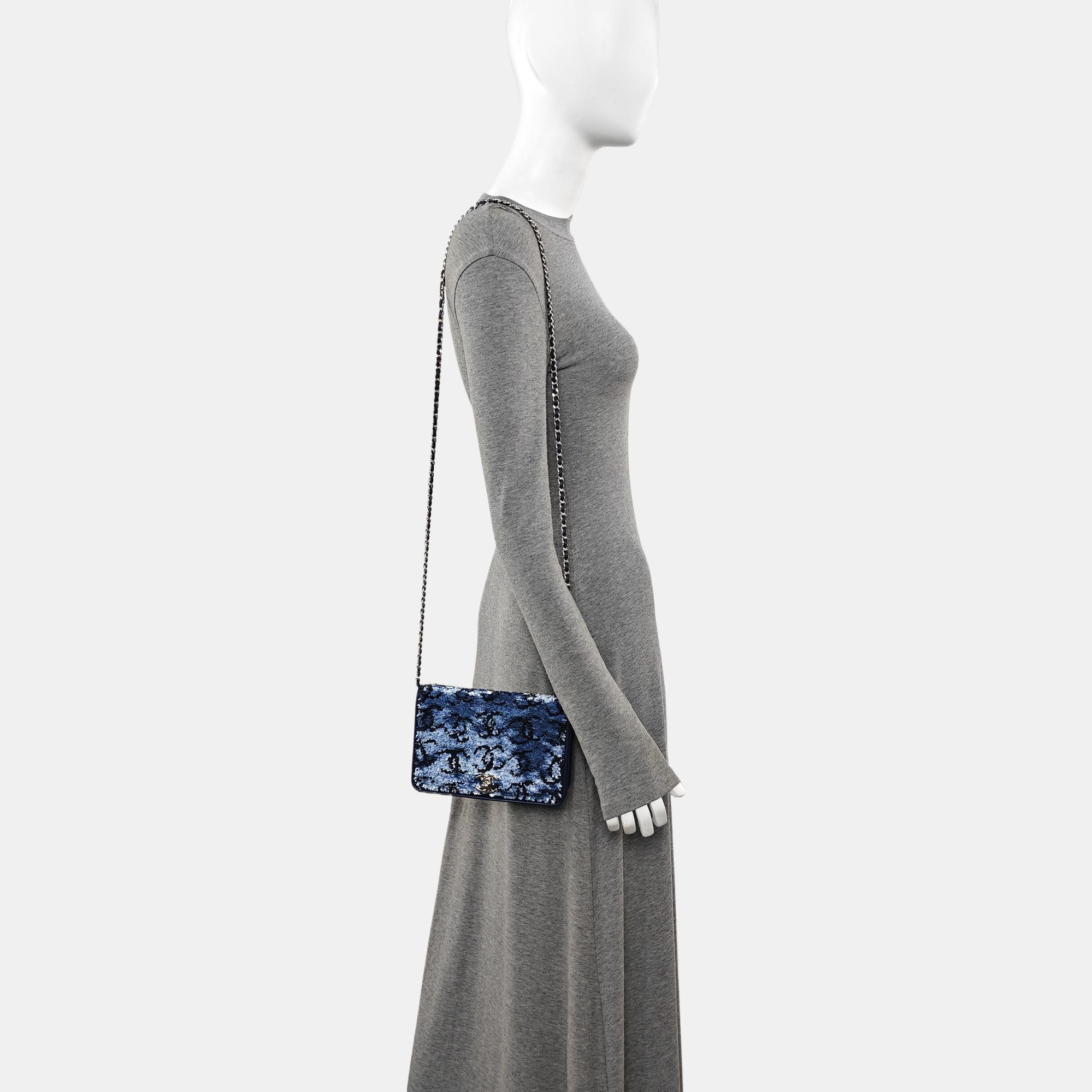 Sequins Shoulder Bag Blue