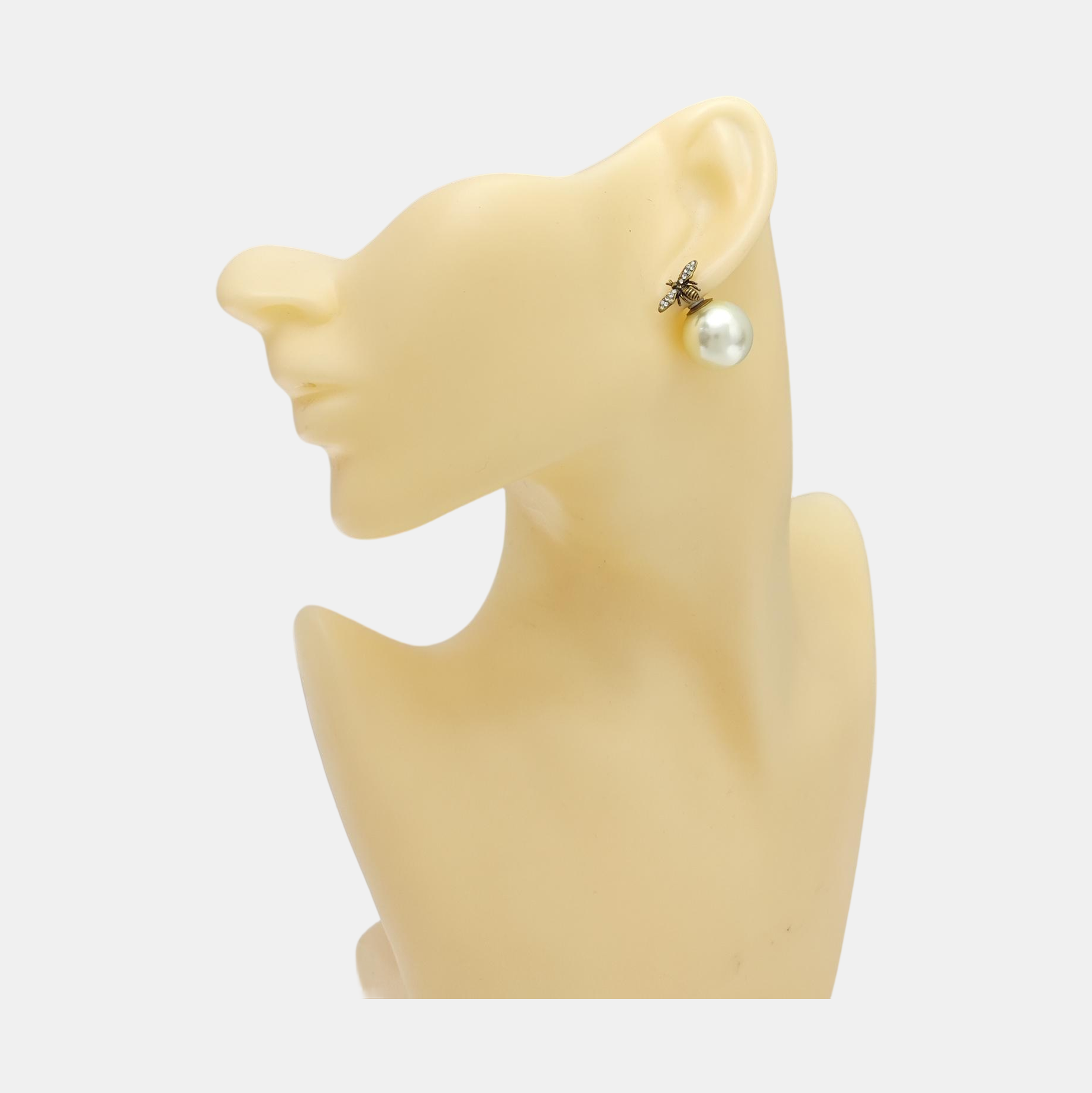 Dior Tribales Metal White Stud Earrings