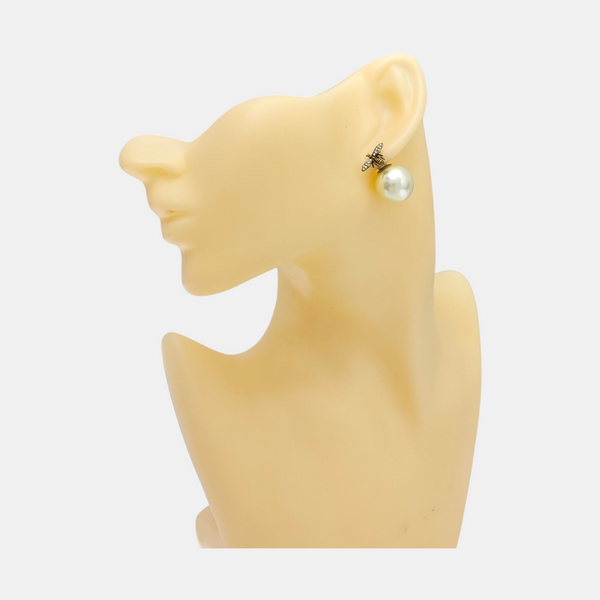 Dior Tribales Metal White Stud Earrings