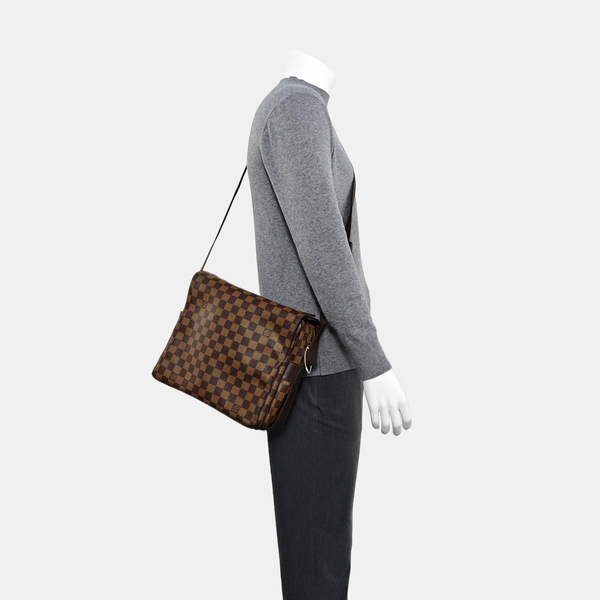 NAVIGLIO MM Damier Ebene Coated Canvas Brown