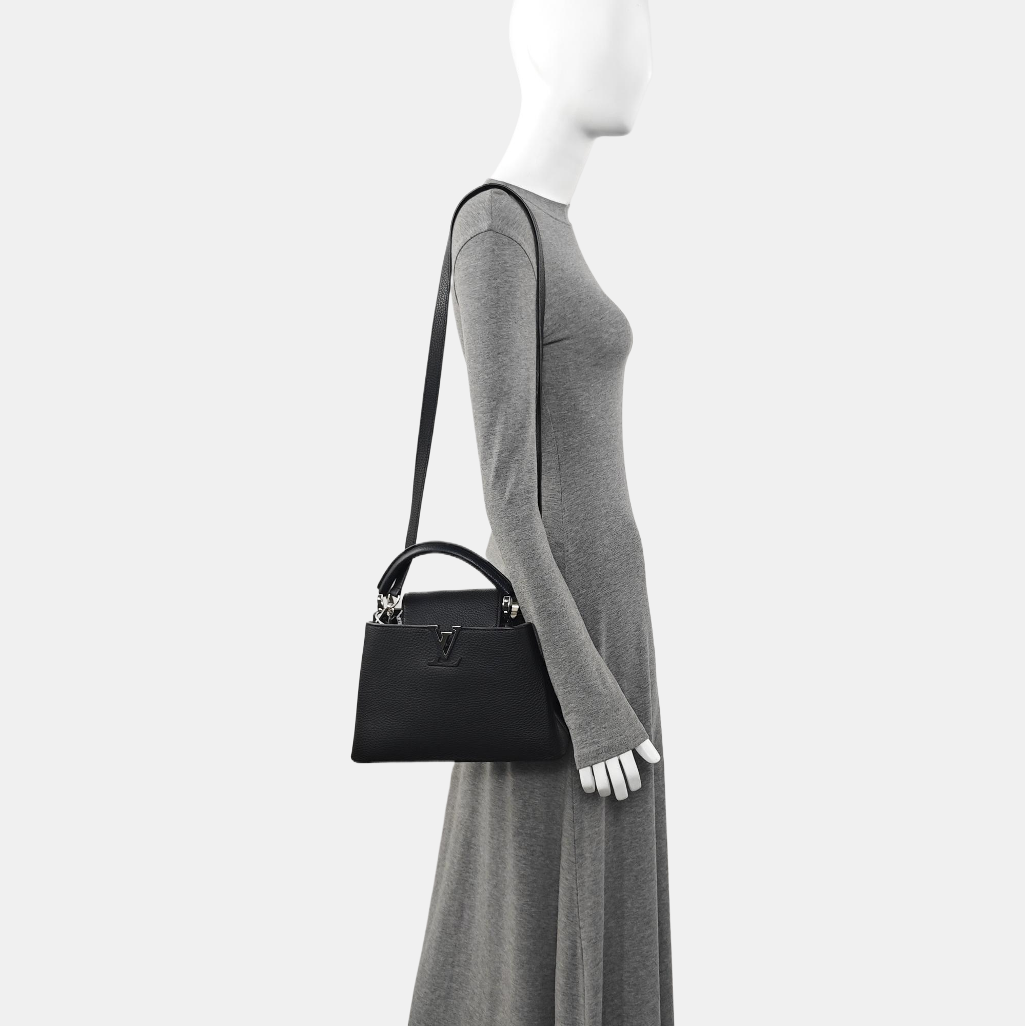 Authenticated pre-owned  CAPUCINES BB Calfskin Black - Shoulder Bag at Looply