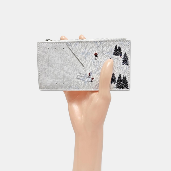 Coated Canvas Card Holder White