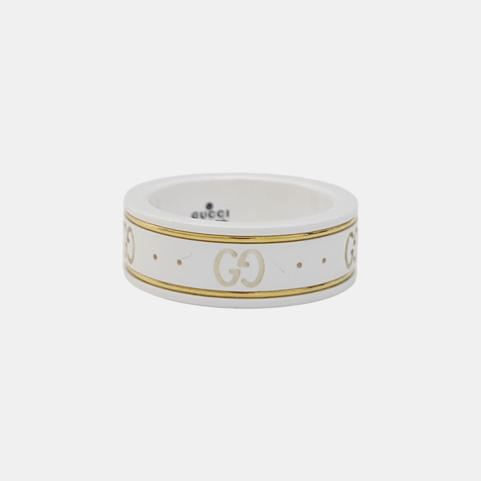 Icon 18k Gold White Ring HK 10