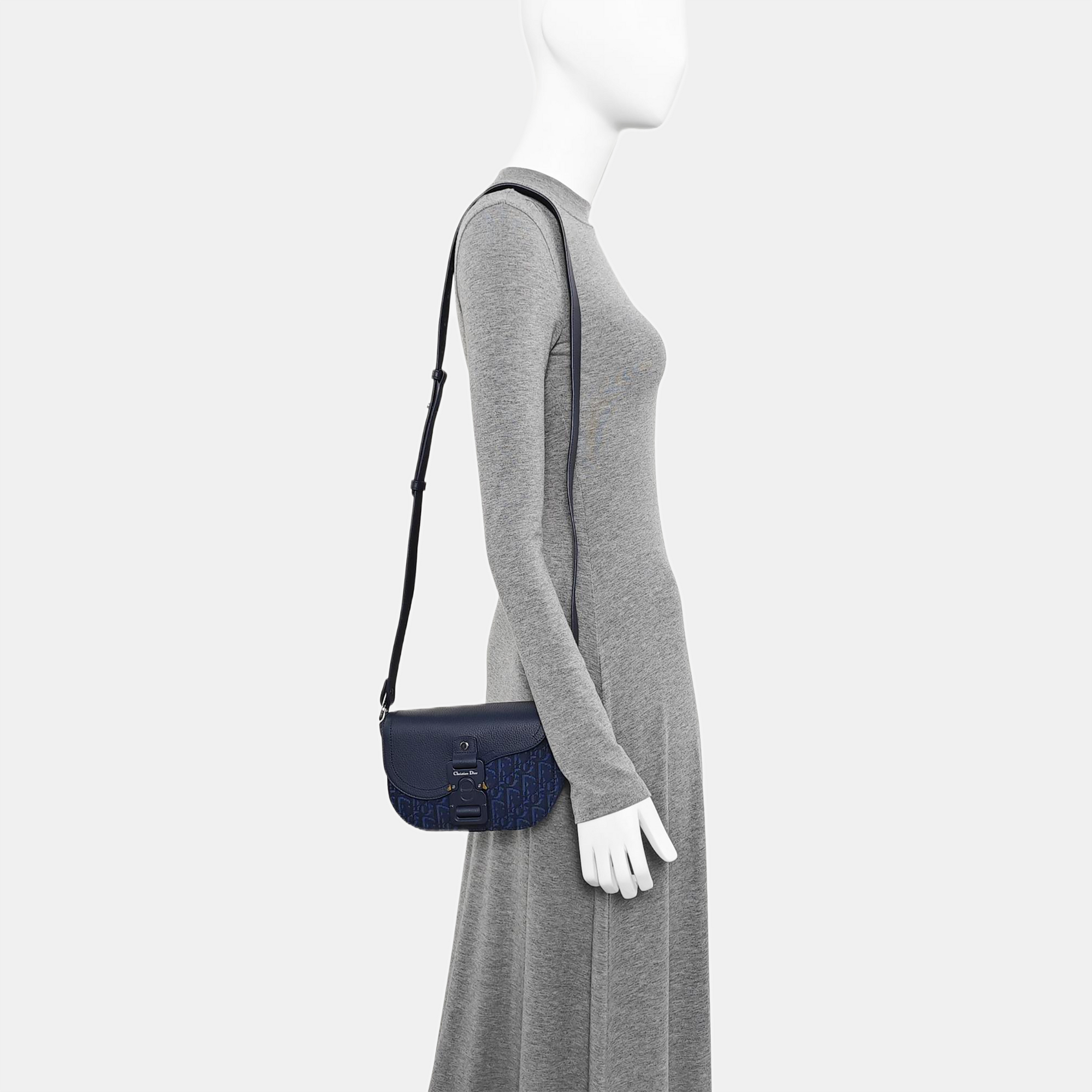 Saddle Mini Oblique Canvas Blue