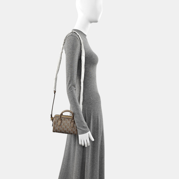 Monogram Coated Canvas Shoulder Bag Super Mini Gray