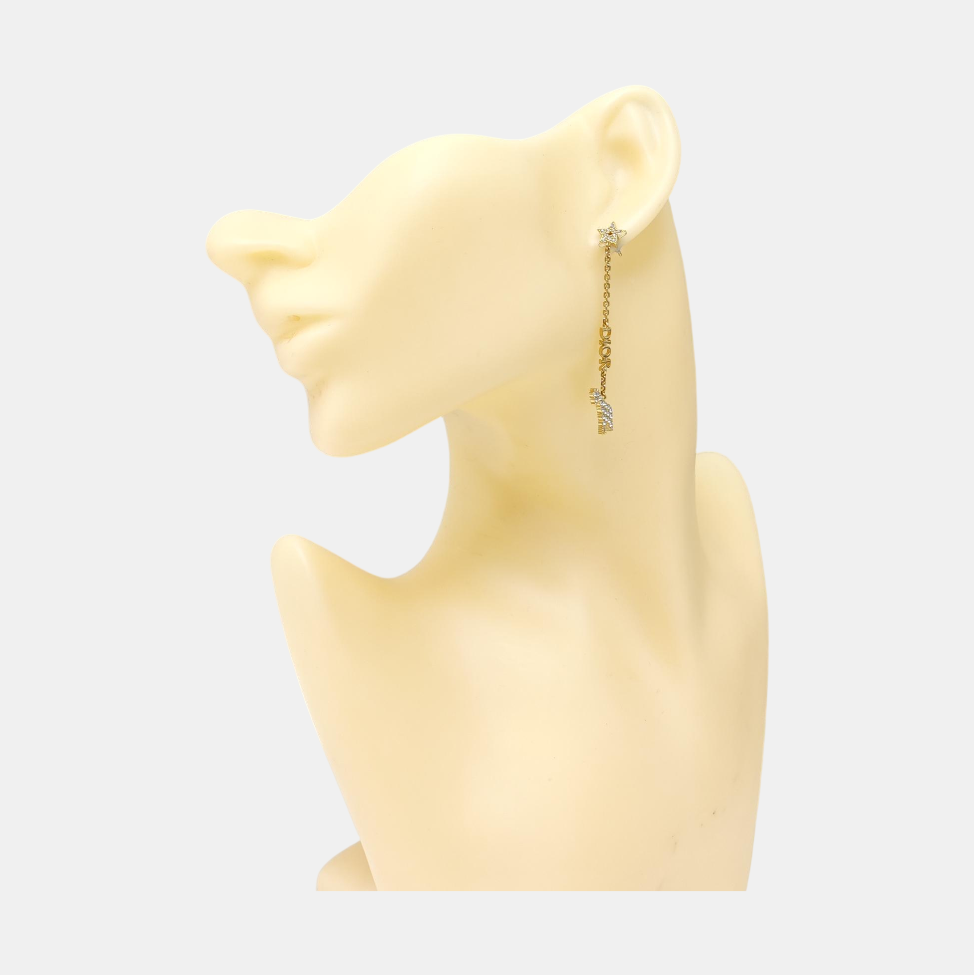 Diorable Metal Gold Stud Earrings