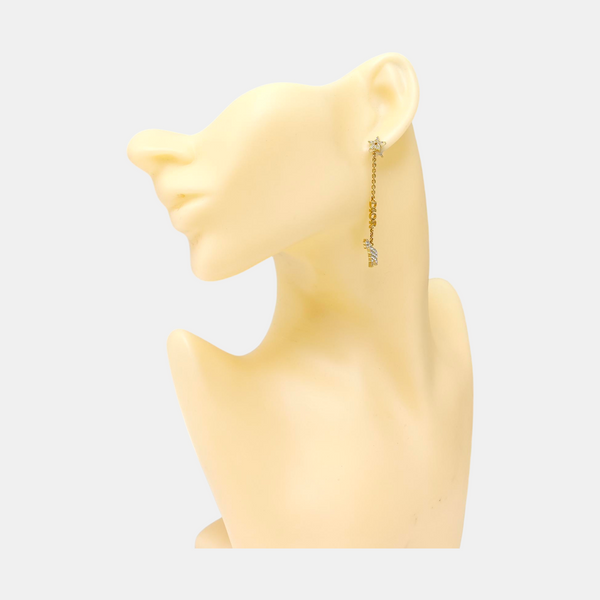 Diorable Metal Gold Stud Earrings