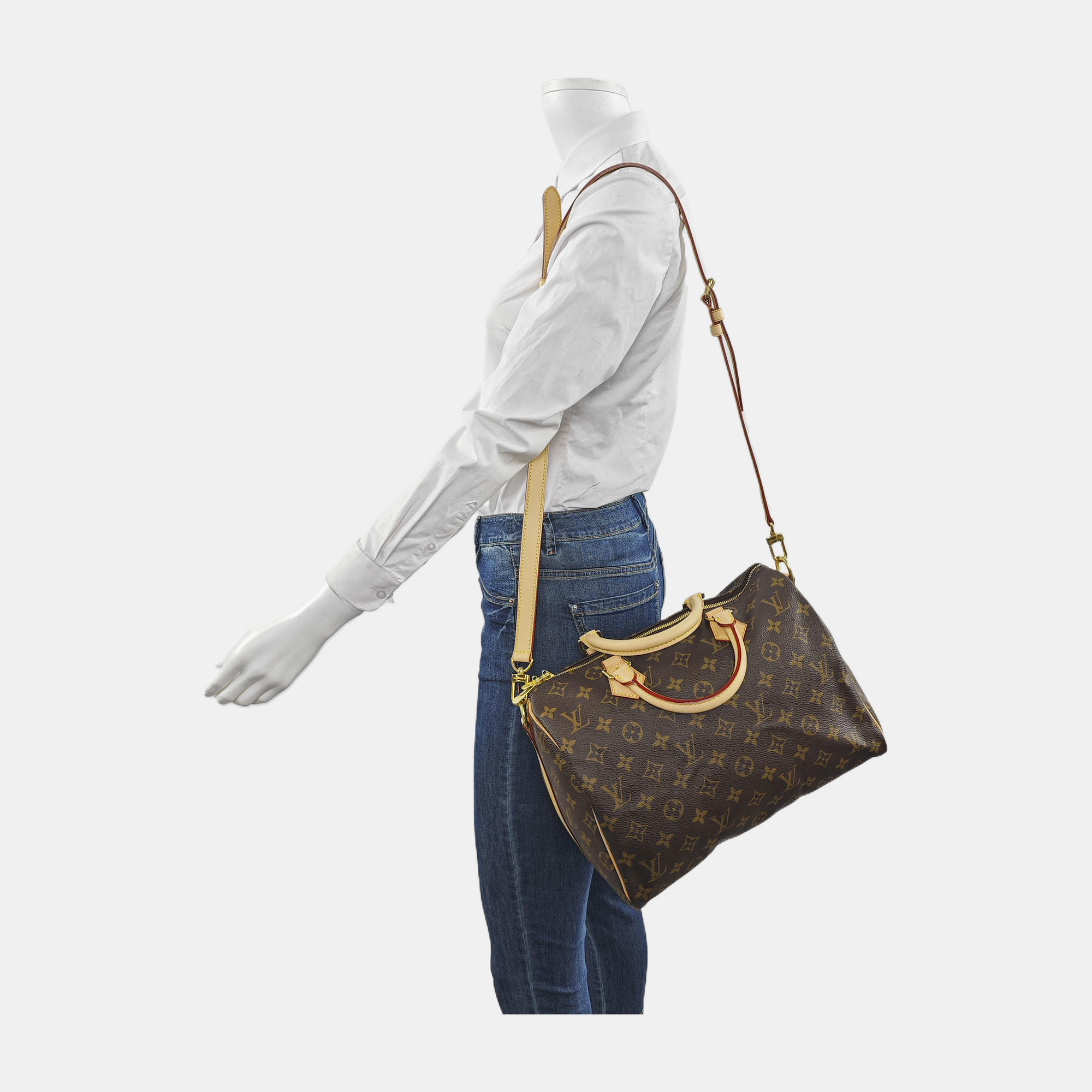 SPEEDY 30 Monogram Coated Canvas Brown