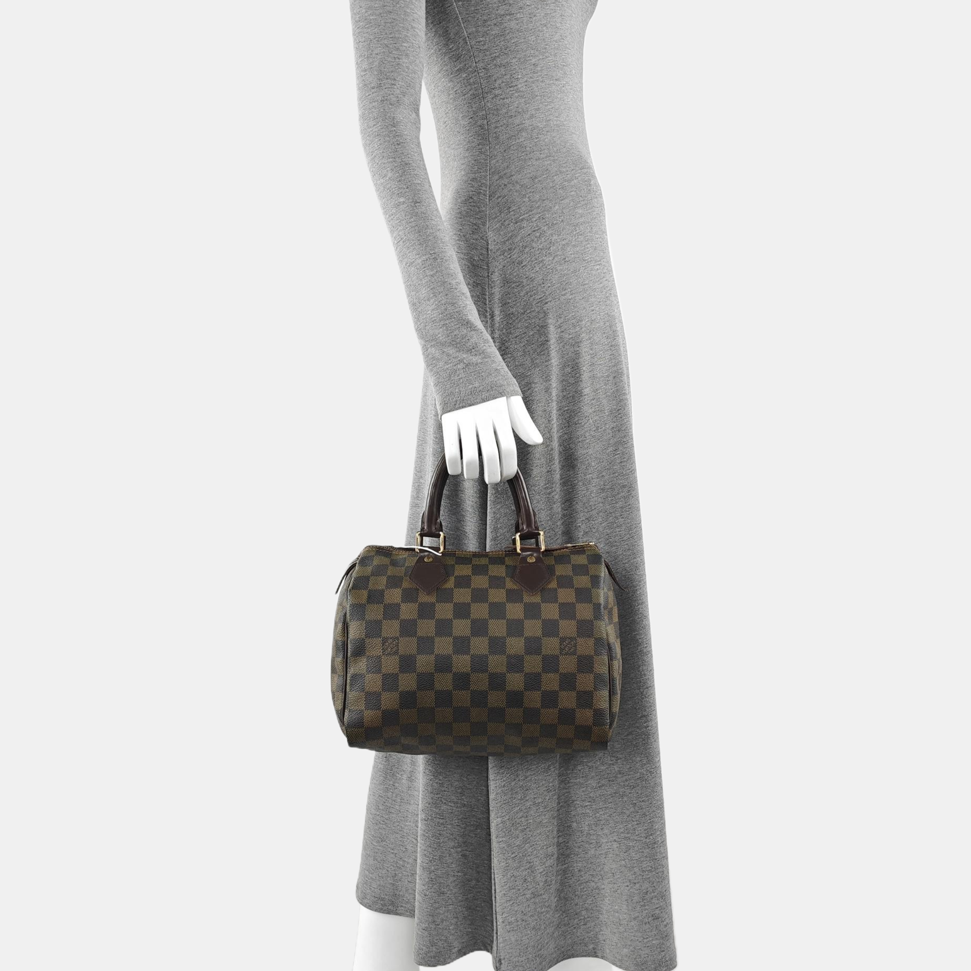SPEEDY 25 Damier Ebene Coated Canvas Brown