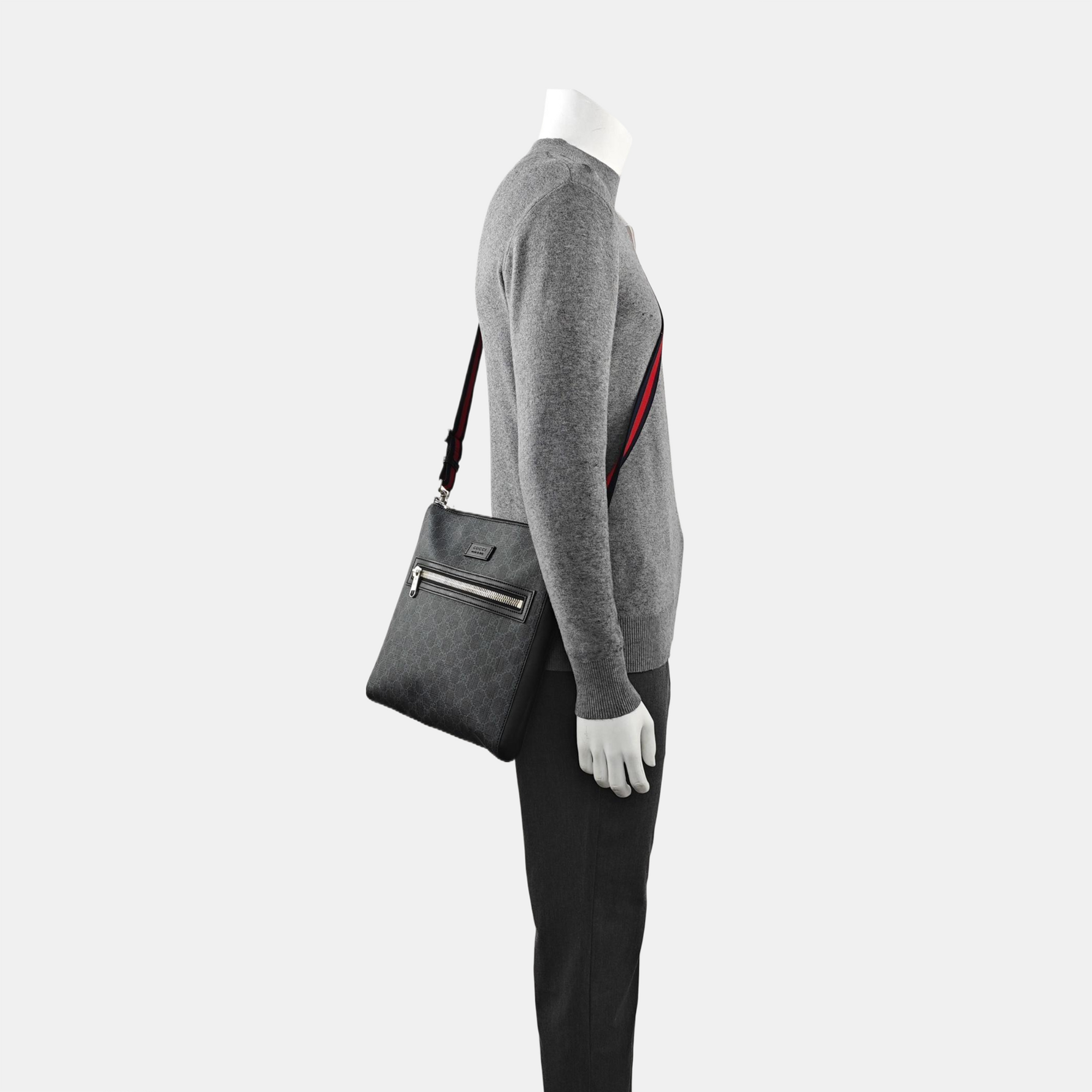 Monogram Coated Canvas Crossbody Bag Black