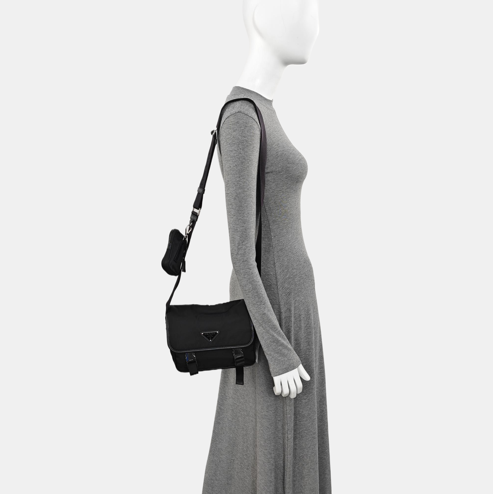 Nylon Shoulder Bag Black