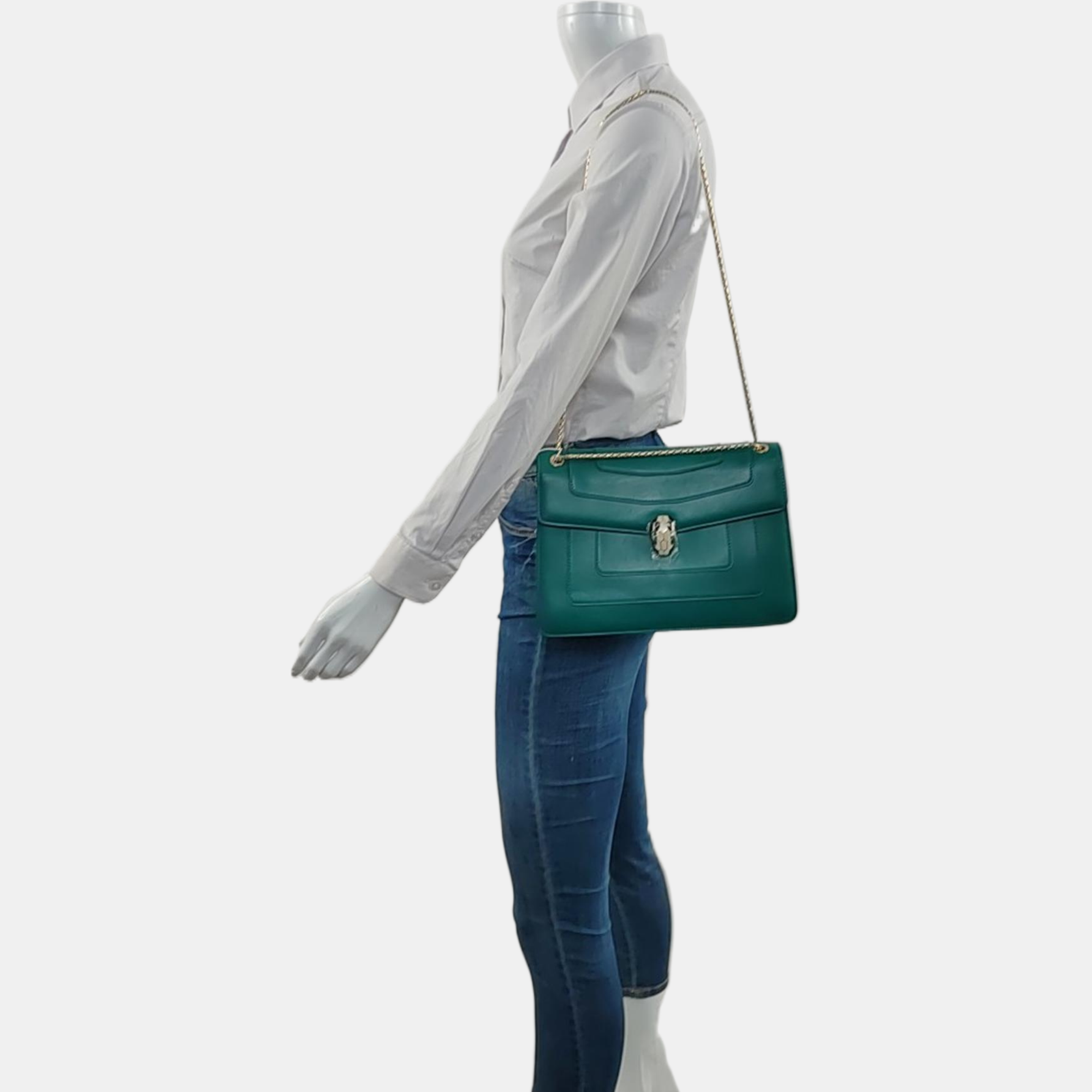 SERPENTI FOREVER Medium Calfskin Green